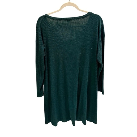 American Eagle Thermal Ribbed Shirt Dress | Casual Emerald Green | Fall Vibes - Picture 2 of 3